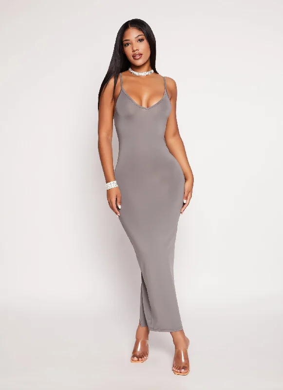 Daisy V Neck Bodycon Maxi Dress Fashionable Faux Wrap Maxi Dress
