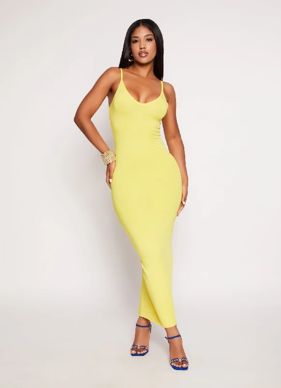 Daisy V Neck Bodycon Maxi Dress Fashionable High-Low Maxi Dress