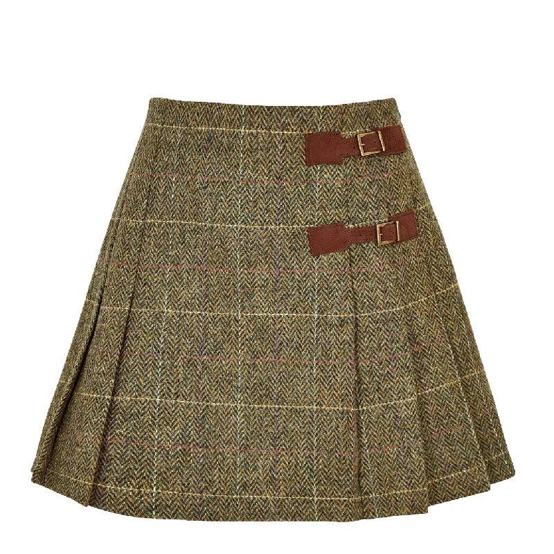 Dubarry Womens Blossom Pleated Tweed Skirt Thistle cashmere skirt fine