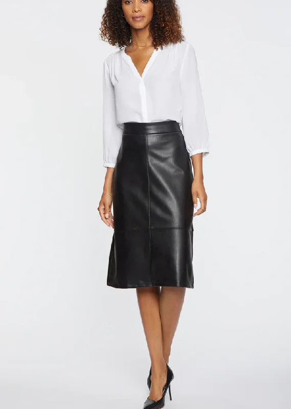 NYDJ Faux Leather A-Line Skirt spandex blend skirt