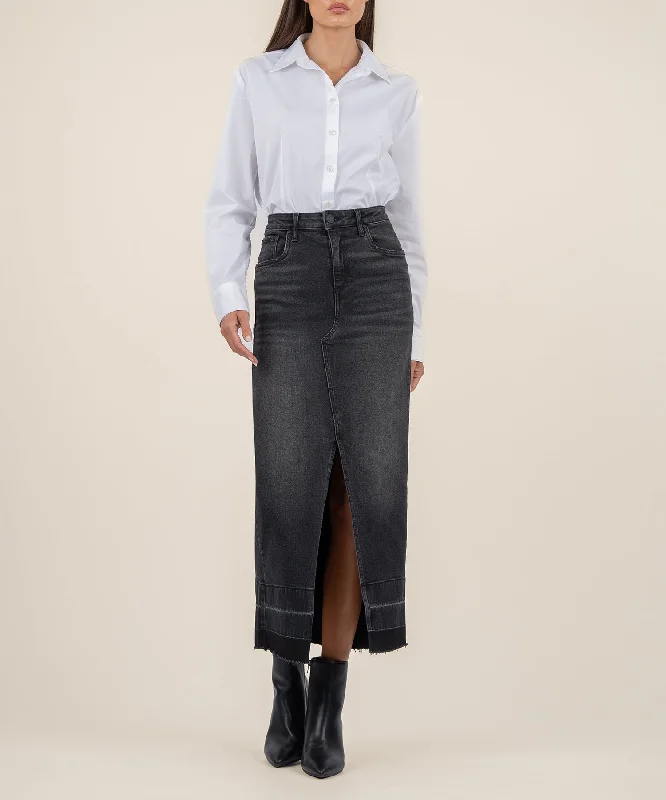 Reese Denim Skirt pleated skirt texture