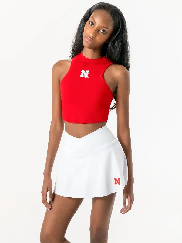 University of Nebraska - The Campus Rec Active Skirt - White leather skirt sleek