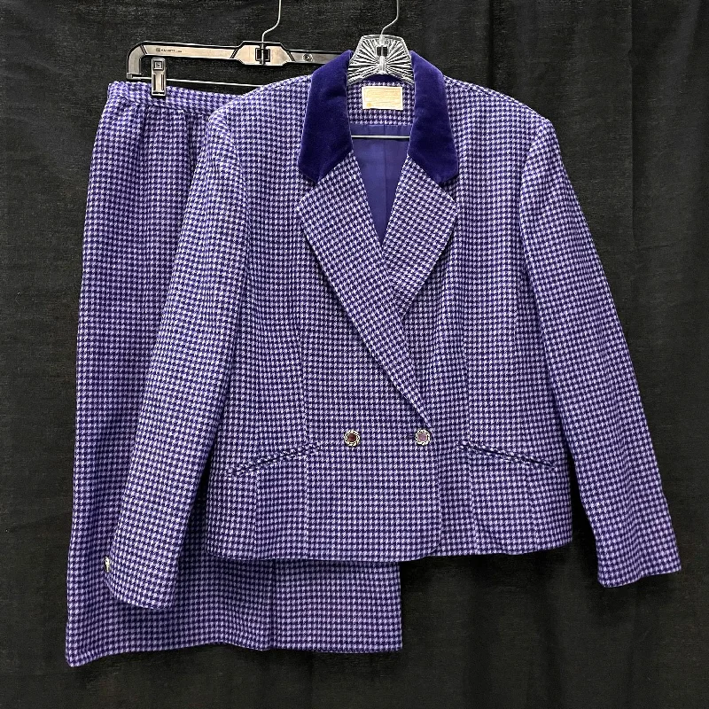 Wmns Vintage PENDLETON 100% Wool Purple Gingham 2pc Skirt Jacket Suit Set Sz 14 summer skirt style