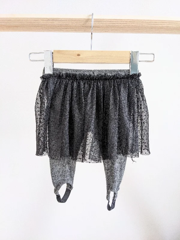 Zara Leotard with Black Tulle Skirt (6-9M) asymmetrical skirt cut