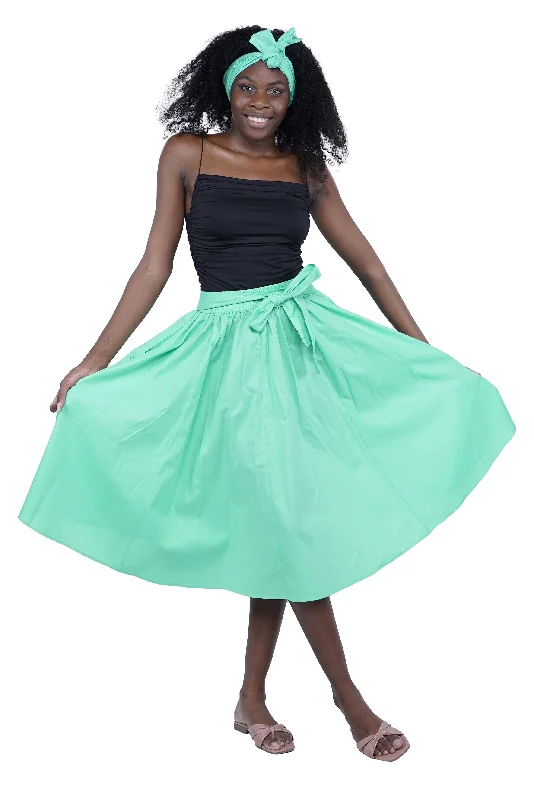 Sea Green Midi/Calf Length Skirt relaxed fit skirt